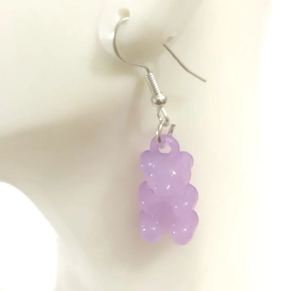 Purple Gummy Bear Earrings